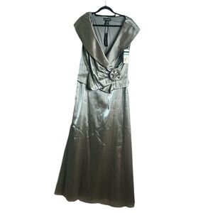 CACHET sliver pewter maxi dress size 16new formal wedding guest